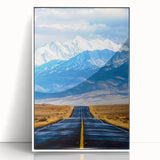 Framed acrylic landscape artwork showcasing vibrant colors and intricate details, perfect for home decor. The piece features a modern design with a white frame that complements any interior style.