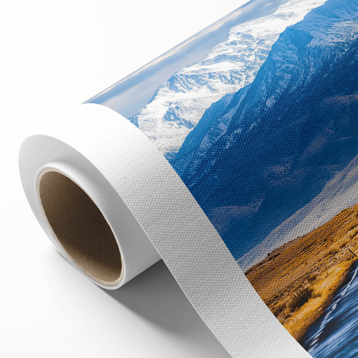Rolled canvas showcasing a vibrant African tribal wall art design, featuring intricate patterns and earthy tones, securely packaged in a protective cardboard tube.
