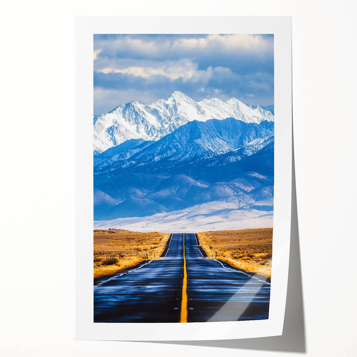 Rolled canvas print showcasing a vibrant African landscape design, featuring rich colors and intricate details, securely packaged in a durable cardboard tube for safe delivery.
