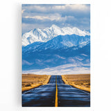 Vibrant landscape stretched canvas artwork showcasing a serene nature scene with lush greenery and a tranquil sky, perfect for home decor or art enthusiasts.