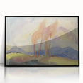 Soft Autumn Meadow - Tranquil Modern Art Print of Birch Trees in Pastels