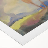 Soft Autumn Meadow - Tranquil Modern Art Print of Birch Trees in Pastels