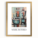 Extra large abstract art print in textured style with deep red and orange hues, framed in gold, ideal for living room decor.