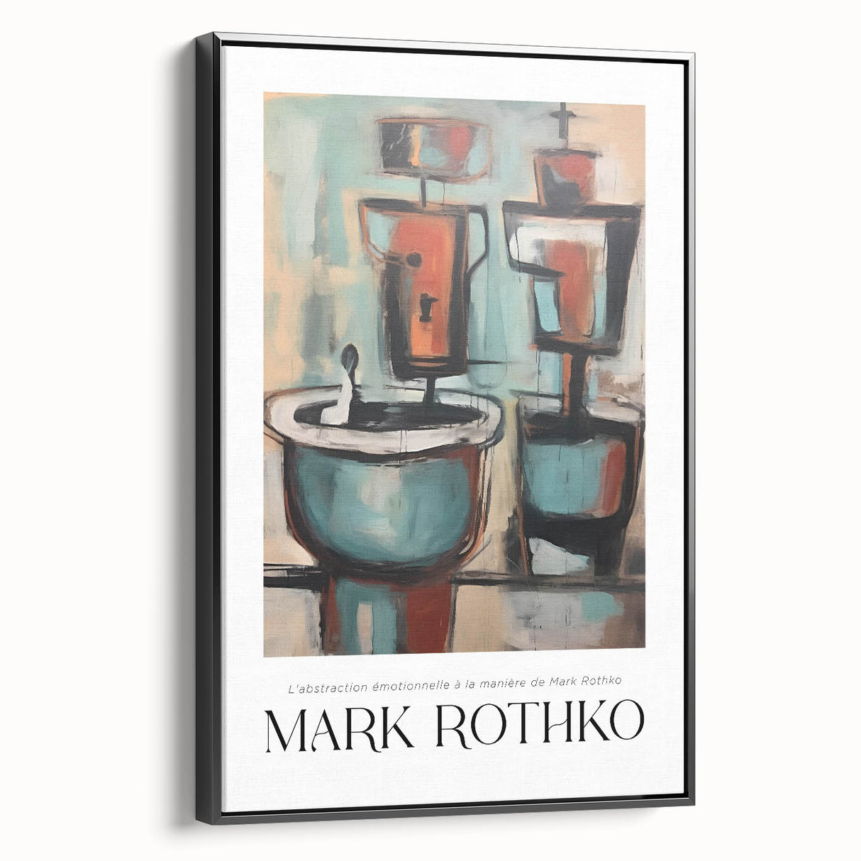 Black and white landscape art painting on framed canvas, featuring a minimalist design, ideal for bedroom wall decor.