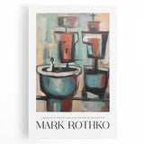 Large black and white abstract canvas featuring a minimalist design, ideal for kitchen wall art.