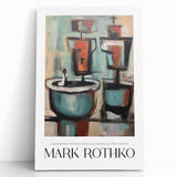 Large black and white abstract canvas featuring bold geometric shapes, ideal for kitchen wall art or bedroom ambiance.
