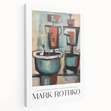 Large Rothko-inspired abstract canvas in deep red and black tones, suitable as kitchen wall art.