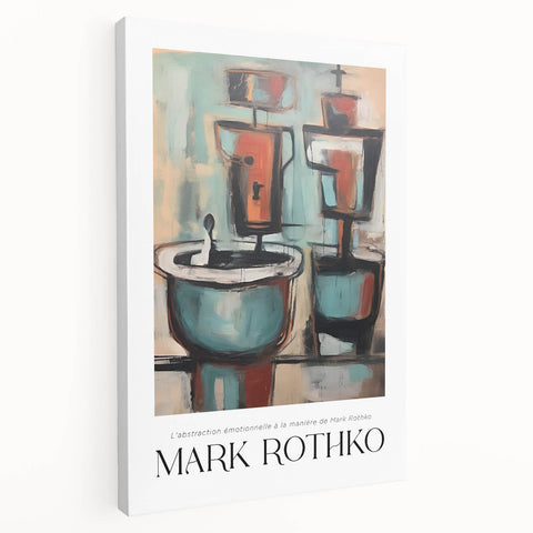 Large Rothko-inspired abstract canvas in deep red and black tones, suitable as kitchen wall art.