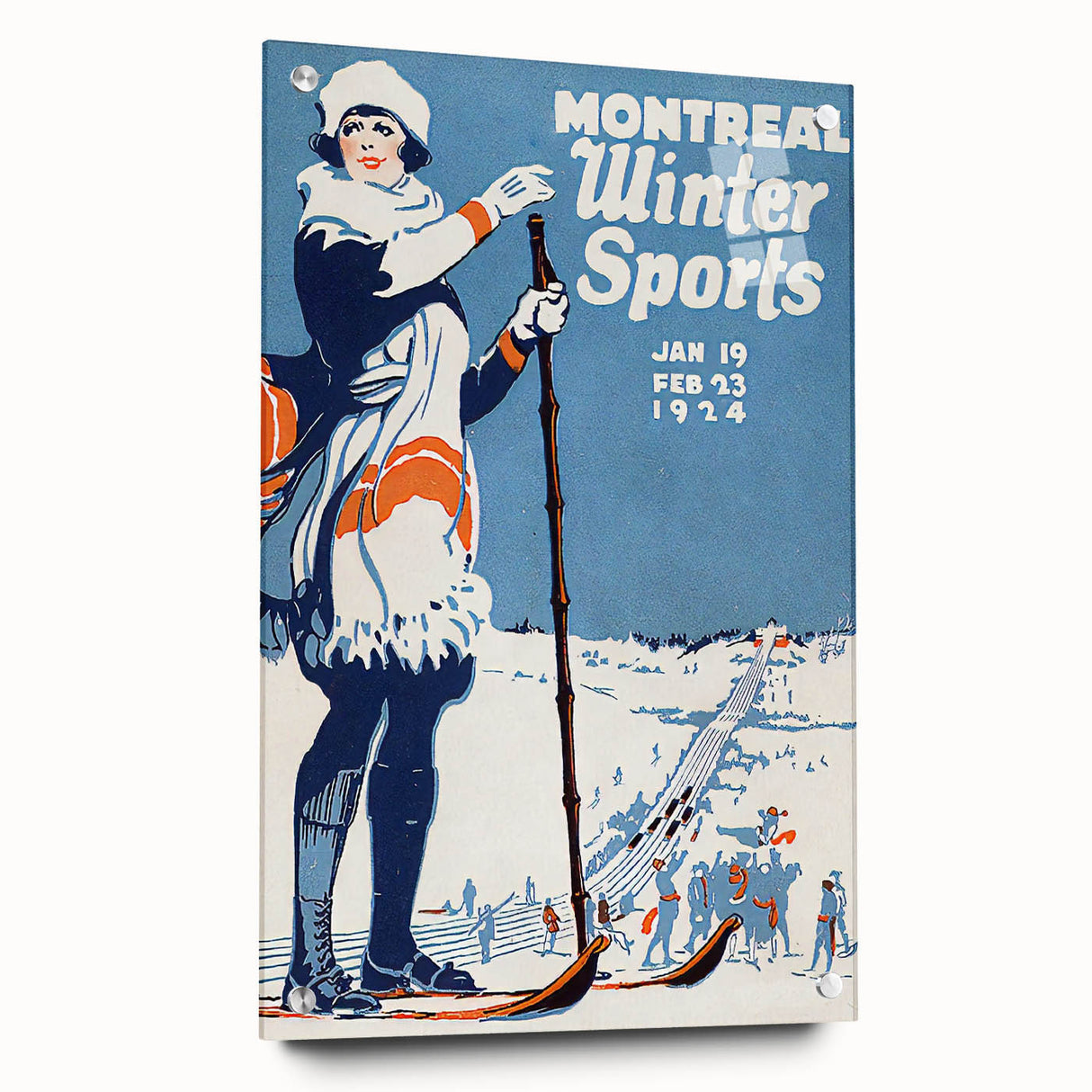 Montreal Winter Sports Retro Poster | Vintage Skiing Art Print