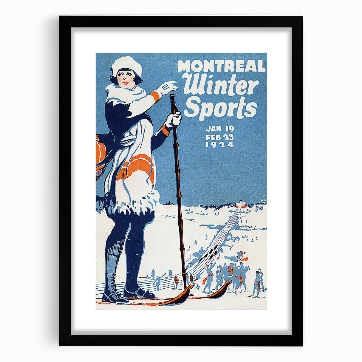Montreal Winter Sports Retro Poster | Vintage Skiing Art Print
