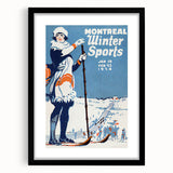 Montreal Winter Sports Retro Poster | Vintage Skiing Art Print