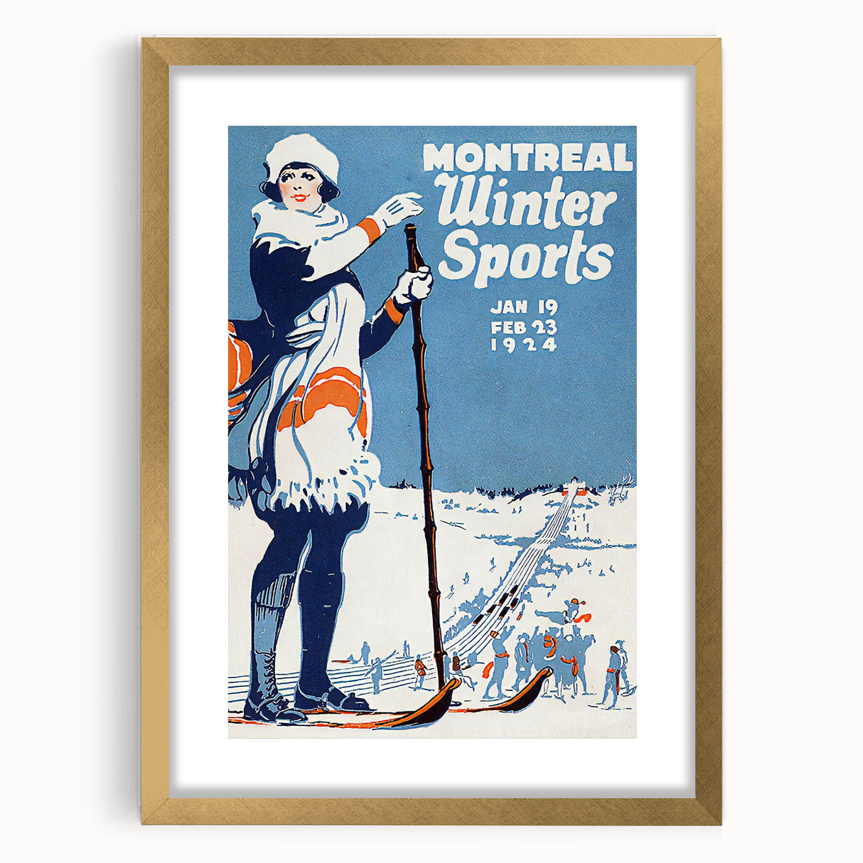 Montreal Winter Sports Retro Poster | Vintage Skiing Art Print