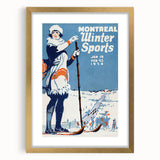 Montreal Winter Sports Retro Poster | Vintage Skiing Art Print