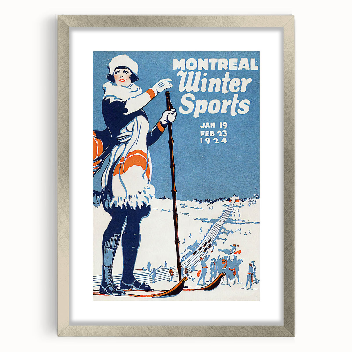 Montreal Winter Sports Retro Poster | Vintage Skiing Art Print