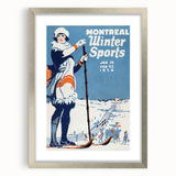 Montreal Winter Sports Retro Poster | Vintage Skiing Art Print