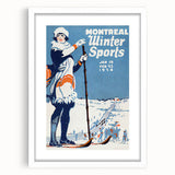 Montreal Winter Sports Retro Poster | Vintage Skiing Art Print
