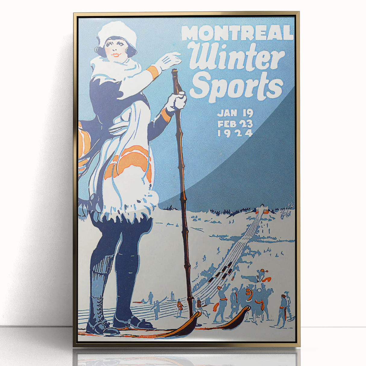 Montreal Winter Sports Retro Poster | Vintage Skiing Art Print