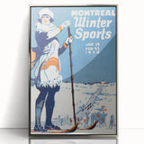 Montreal Winter Sports Retro Poster | Vintage Skiing Art Print