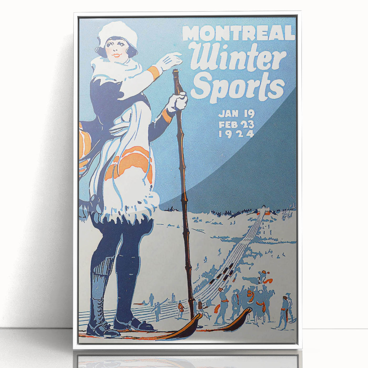 Montreal Winter Sports Retro Poster | Vintage Skiing Art Print