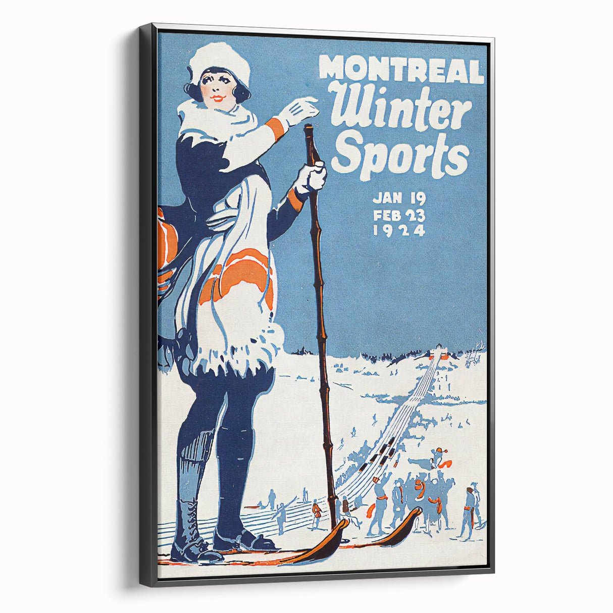 Montreal Winter Sports Retro Poster | Vintage Skiing Art Print