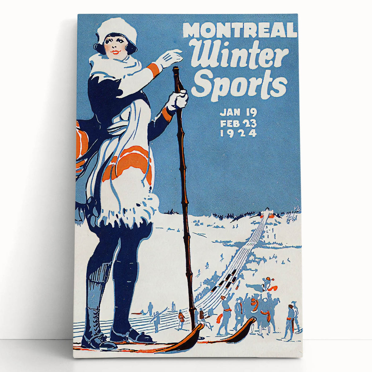 Montreal Winter Sports Retro Poster | Vintage Skiing Art Print