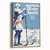 Montreal Winter Sports Retro Poster | Vintage Skiing Art Print