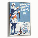 Montreal Winter Sports Retro Poster | Vintage Skiing Art Print