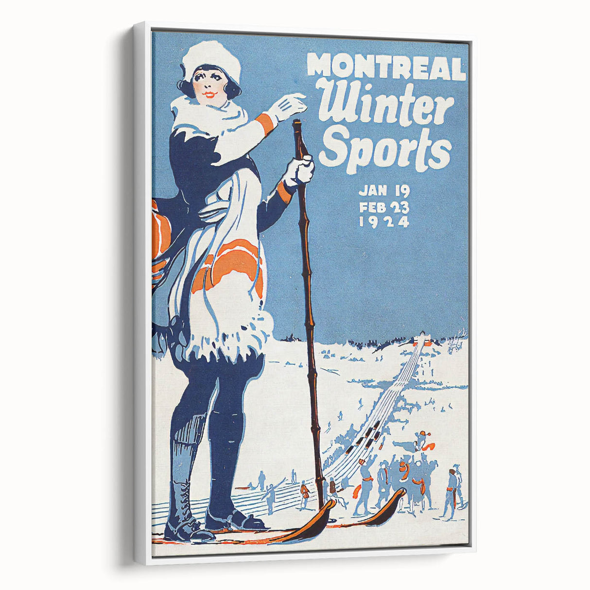 Montreal Winter Sports Retro Poster | Vintage Skiing Art Print