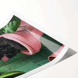 Bathroom Wall Decor - Black Cat on Pink Toilet