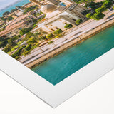 Art deco poster of Egyptian scenery in muted earth tones on rolled canvas, suitable for dining room wall art.