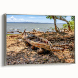 Vintage poster art of an Ethiopian landscape on framed canvas, featuring colorful art in extra large size.