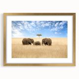 Textured abstract art print of a Kenyan landscape in earthy tones on a framed canvas, ideal for bedroom art.