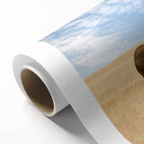 Art deco poster featuring a serene Kenyan landscape in muted earth tones on rolled canvas, ideal for nursery wall art.