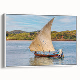 Framed canvas featuring a vintage-style landscape of Madagascar in muted earth tones, ideal for bedroom wall decor.