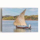 Black and white stretched canvas of Madagascar scenery, ideal for kitchen wall art.