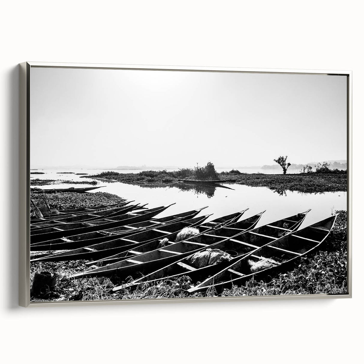 Vintage poster art of a Mali scenery on framed canvas, featuring vibrant, colorful art with black edges.