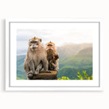 Extra large abstract art print of a textured Mauritius landscape in muted earth tones on a framed canvas.