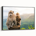 Black and white framed canvas depicting a serene Mauritian landscape, ideal for bedroom wall decor.
