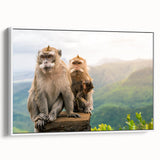 Framed canvas landscape painting of Mauritius with lush greenery, ideal for bedroom wall art.