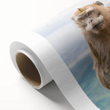 Art Deco style poster of Mauritius scenery on rolled canvas, with vibrant colors, ideal for nursery wall art.