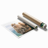 Extra large rolled print of a Mauritian landscape with vibrant floral elements.