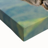 Large art of a black and white Mauritian landscape on stretched canvas, suitable for bedroom wall decor.