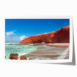 Extra large rolled print of a Moroccan landscape with vibrant sunset hues, ideal for art wall dining room.