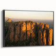Black and white framed canvas depicting a vintage-style African landscape, ideal for bedroom wall art.