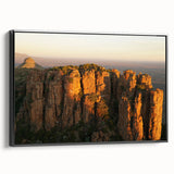 Black and white framed canvas depicting a vintage-style African landscape, ideal for bedroom wall art.