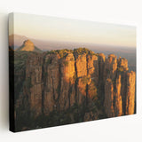 African savannah scene on large stretched canvas, featuring warm sunset colors, ideal for kitchen wall art.