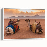 Vintage poster art of a Tunisian landscape on framed canvas, featuring colorful art in extra large format.