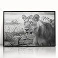 Large abstract wall art depicting African scenery in muted earth tones on a framed acrylic.
