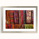 Textured art depicting abstract scenery in Bhutan, presented in muted earth tones on a silver-framed mat.