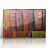 Mid-century modernist art depicting a serene Bhutanese landscape in acrylic, framed in silver, ideal for nursery wall decor.